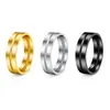 Anillos Populares Europeos y Americanos de Acero de Titanio para Hombre Transfronterizos, Anillos de Pareja de Acero Inoxidable Electrochapados al Vacío, Accesorios para Manos y Joyería