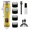 Cortador de Cabelo Retro com Cabeça de Óleo Transfronteiriço, Cortador Elétrico Profissional de Alta Potência para Salão, Aparador de Cabelo Recarregável com Display Digital para Uso Doméstico
