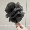 Grampo de Cabelo Plissado com Strass e Tela Estilo Coreano para Mulheres, Fixador de Rabo de Cavalo Alto, Presilha Banana Fofa, Grampo Vertical Afina-Rosto Acessório de Cabelo