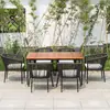 Juegos de sillas de ratán al por mayor para ocio interior y exterior, mesas y sillas de ratán tejidas para patio, juegos de mesa de centro para balcones al aire libre, mesas y sillas para uso doméstico