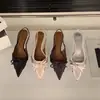 Sandalias de Verano Baotou Nuevos Tacones Altos para Mujer Tacón Delgado Zapatos de Primavera Verano Lazo Elegante Punta Fina Socialité 2026