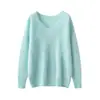 Conheça Outono e Inverno~2026 Camisa Básica Lisa de Lã com Gola V para o Dia a Dia de Outono Malha 100% Caxemira para Mulheres
