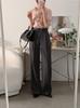 Pantalones Casuales Rectos de Pierna con Bolsillos Dobles, Caída, Cintura Alta Adelgazante, Versátiles, de Primavera y Otoño, Estilo Coreano Chic, Sencillos, de Nicho, para Viajar