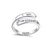 Anillo cruzado calado I am enough transfronterizo I am enough apertura inspiradora anillo ajustable