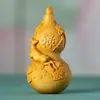 Ciprés Fortuna y Longevidad Calabaza, Adorno Portátil Tallado en Madera Maciza, Boj Nuevo Estilo Chino Artesanía Portátil