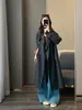 Zedaijiai Principios de Otoño Estilo Coreano Moda Versátil para Ir al Trabajo Cintura con Cordón Fresco Cuello Alto Gabardina Larga Negra