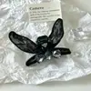 2026 Clip para el Cabello de Encaje Negro Estilo Lujo Ligero con Orejas de Conejo Tamaño Pequeño Clip para el Cabello de Gama Alta Estilo Coreano Pasador de Moño Versátil para Mujeres