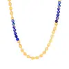 Nueva cadena de cuentas estilo chino acero de titanio oro de 18 quilates piedra natural apatita azul collar de cuentas joyería versátil personalidad temperamento