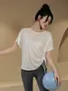 Conjunto deportivo de verano para mujer para yoga, top ligero de secado rápido, holgado de manga corta, transpirable, ropa de fitness de alta gama