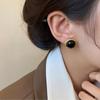 Pendientes de resina con diamantes de oro negro y amor para mujer, de otoño e invierno, ligeros, elegantes y de lujo, de alta gama, combinables con todo.