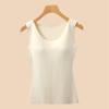 Outono e inverno Nova U-collar quente engrossado velo forrado underwear com peito almofada colete quente undershirt das mulheres