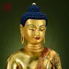 Escultura em bronze "Shakyamuni" totalmente dourada feita à mão de uma vila do Xizang, ornamento de estátua de Buda de bronze "Shakyamuni" para uso doméstico interno
