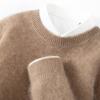 Suéter de Lã Escovada Novo Outono e Inverno Masculino Gola Redonda Fio Duplo Espessado Suéter Casual Juvenil Malha Suéter de Caxemira Escovada