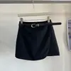 Saia Curta Elegante Estilo Tailleur Linha A Primavera/Verão 2026 Cintura Alta Emagrecedora Saia Irregular Saia Larga Solta