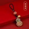 Llavero de Calabaza de Cristal Grande para Llaves de Coche Colgante Sha Jin Fulu Colgante Creativo de Bolsa de Gama Alta Regalo