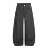 Calça Jeans Scimitar Bordada com Listras Verticais Estilo Americano para Homens, Marca de Moda Streetwear Solta Ins Hip-Hop Calças de Pernas Largas