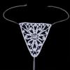 Cadena de pecho con diamantes de imitación de Amazon, moderna cadena para el cuerpo con diseño hueco de diamantes de imitación, accesorios de playa para bikini, cadena para el cuerpo.