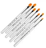 Paquete de 7 Polvo de Brillo Barra Uñas Arte Pintado Cabeza Plana Redonda Fototerapia Manicura Pluma Herramienta de Manicura