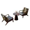 Sillón de sofá de tela, madera maciza, individual, doble, de tres plazas, para sala de estar, casa de huéspedes, habitación de hotel, apartamento, casa de alquiler, estilo vintage