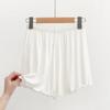 Shorts Finos de Algodón Acanalado, Suaves y Cómodos, Pijamas Casuales y Elegantes, Shorts de Algodón Elástico Modal con Borde Volado para Mujer
