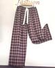 Calça de Pijama Longa de Algodão Seda Feminina Verão plus size Solta Pijama Feminino Verão Algodão Fina Calça de Perna Larga