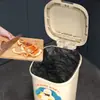 Lixeira de Cozinha de Grande Capacidade com Pedal, Estampa de Desenho Animado de Alta Estética, Tampa de Abrir para Banheiro e Quarto, Uso Doméstico no Atacado