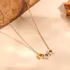 Collar Pulsera de Acero de Titanio Corazón Estrella Transfronterizo, Pulsera de Acero Inoxidable de Lujo Ligero Moda Corazón Estrella Tricolor para Mujer