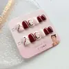 Venta Directa Personalizada de Fábrica Uñas Cortas, Medias y Largas para Manicura, Uñas Portátiles de Fototerapia Hechas a Mano, Pegatinas para Uñas, Estilo de Lujo Accesible 24 Piezas