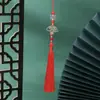Abanico de Bambú Verde Mariposa Colgante de Borla Estilo Nuevo Estilo Antiguo Accesorios Hanfu Estilo Étnico Broche Qipao para Mujer Borla de 13 cm