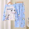 Pijamas para niñas, primavera y otoño, manga larga, para niño, finos, medianos y grandes, para niña, princesa, ropa de casa, traje de verano para niño
