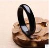 Pulsera de joyería de ágata obsidiana jade calcedonia negra de Brasil al por mayor de fábrica, mediana ancha gruesa