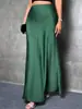 2026 Amazon Europeu e Americano Transfronteiriço Moda Feminina Elegante Cintura Alta Feminina Cor Sólida Extra Longo Cetim Cauda de Peixe Saia Outono e Inverno