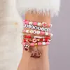 Set de Pulseras Temu para el Día de San Valentín Transfronterizo Sobre Rosa Romántico Colgante de Arcilla Suave Tarjeta de Pulsera con Cuentas