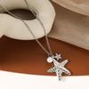 Amazon Cross Border Marine Wind Aço Inoxidável Colar Estrela do Mar Concha Banhado A Ouro Clavícula Corrente Pingente Pérola
