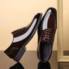 Zapatos de Vestir de Negocios Zapatos de Cuero para Hombre de Borde Abierto con Cuentas de Cuero Lacado Zapatos de Boda Zapatos Británicos de Moda Zapatos Casuales de Punta a la Moda para Hombre