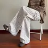 Pantalones Sucios a Cuadros de Comercio Exterior Transfronterizo para Hombre 2025 Nuevos Pantalones Rectos Sueltos Ropa Deportiva Casual para Jóvenes