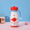 Taza de Leche Linda y Elegante con Forma de Manzana, Termo de Acero Inoxidable 316 con Dibujos Animados, Taza de Viaje Portátil con Correa para Estudiantes