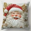 Fornecido diretamente pelo fabricante, fronhas decorativas de Natal feitas sob medida, produto popular de exportação, almofadas decorativas respiráveis e confortáveis para sala de estar