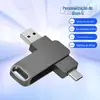 Pen drive para celular tipo-c computador uso duplo metal gravação 64g alta velocidade grande capacidade 2tb atacado presente 1tb USB