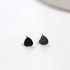 Pendientes de estrella geométrica negra con forma de corazón, de plata, sencillos, pequeños, dulces y bonitos, con temperamento coreano para estudiantes, combinables con todo para mujer.