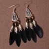 Pendientes Bohemios Transfronterizos de Gota de Agua y Plumas, Pendientes Largos Personalizados con Borlas Retro Estilo Minoría Étnica