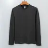Lujo ligero y cálido, camiseta genuina DeRong de cuello semi-alto para hombre, camiseta interior térmica, color liso, sin arrugas, camiseta de manga larga con forro polar para otoño e invierno para hombre
