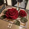 Felpudo con estampado floral simulado 3D para entrada de casa, alfombrilla para pies resistente a la suciedad, alfombrilla de suelo absorbente para baño