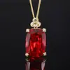 2024 nova joia Huabi cobre banhado a ouro moda cor imitação tesouro generoso diamante pingente de ouro colar 20*28