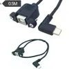 Cable Tipo-C a USB B Hembra con Panel de Oreja Tornillo de Cable C a Bm Teléfono Móvil a Hub Cable para Disco Duro Impresora
