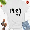 Moda europea y americana 2025 1989ts camiseta redonda simple estampada para hombre y mujer europea y americana