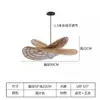 Lámpara de araña de estilo silencioso para sala de estar Restaurante de estilo japonés Rattan retro Cuerda de cáñamo Lámpara de araña de nuevo estilo chino Zen para sala de té y dormitorio Casa de huéspedes