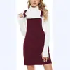 Aliexpress Amazon Otoño 2023 Vestido de Pana sin Mangas con Tirantes Delgados de Estilo Europeo y Americano Vestido de Color Sólido de Corte A Versátil