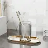 Vaso para enjuague bucal estilo lujo ligero, alto valor estético, vaso para cepillo, vaso para lavar de pareja para el hogar, vaso PET transparente simple para el baño