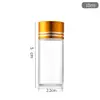 Frasco de Vidro com Tampa Dourada 22mm, Garrafa Transparente para Desejos, Garrafa de Mensagens ao Mar, Garrafa Cápsula, Garrafa de Cordyceps, Frasco para Pó Medicinal, Frasco de Açafrão